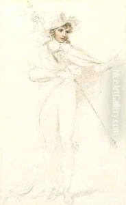 Portrait of a gentleman, full-length, in an elaborate costume by Richard Cosway