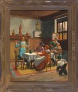 Frohliche Runde Im Wirtshaus by Wilhelm F. Giessel