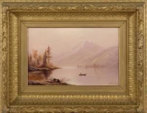 Lake And Mountain In Autumn by Charles Henry Gifford
