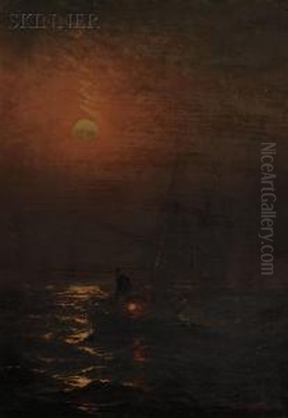 Fishermen At Work By Moonlight - view 1