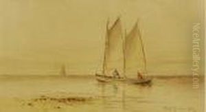 Small Two-masted Vessel Off The Coast Small Two-masted Vessel Off The Coast