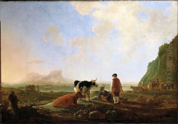 Herdsmen with Cows - view 1