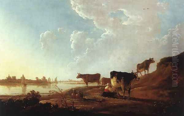 River Scene with Milking Woman c. 1646 - view 1