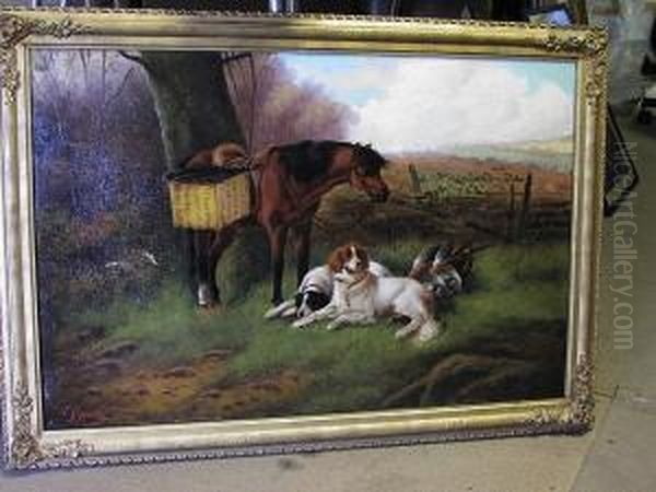 A Pony And Gundogs With Game In A Landscape - view 1