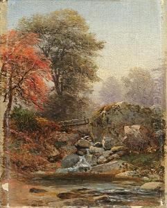 Cascade With Footbridge; Mountain Overlook: Two Cascade With Footbridge; Mountain Overlook: Two