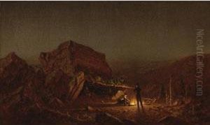 Camping For The Night On Mansfield Mountain by Sanford Robinson Gifford