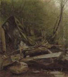A Study Of Rocks At Kauterskill Clove by Sanford Robinson Gifford