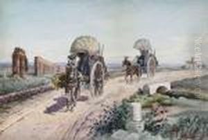 Carriages On The Via Appia by Roberto Gigli