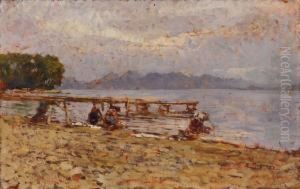 Lavandaie Sul Lago by Eugenio Gignous