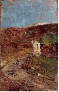 Strada Con Piccola Cappella Votiva by Eugenio Gignous