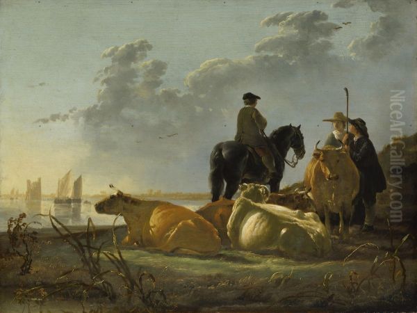 Peasants and Cattle by the River Merwede - view 1
