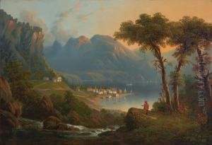 Chief Daniel Ninham Looking Across The Hudson River At Cold Spring