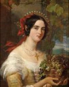 Portrait De Femme Au Panier De Raisins
