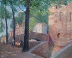 The Flower Stall by Clarence Montfort Gihon