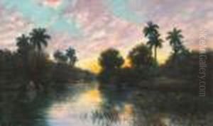 Tropical Landscape At Sunset - Habana by Juan Gil Garca