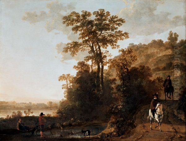 An Evening Ride near a River - view 1