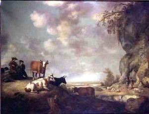Landscape with Herdsmen Making Music