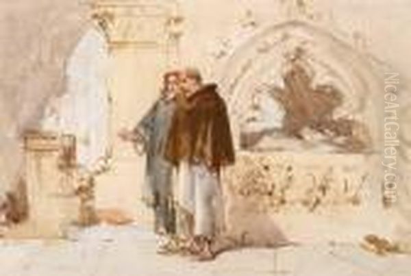 Lord Saville And A Monk At Rufford Abbey - view 1