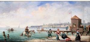 Scene De Plage, Circa 1880 by Victor-Gabriel Gilbert