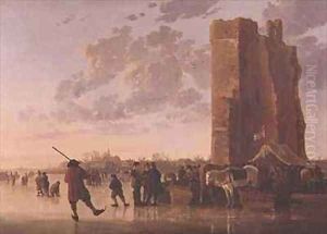View of the Maas in Winter