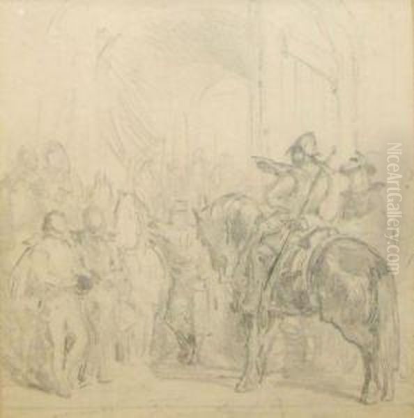 A Horseman Addressing His Troops - view 1