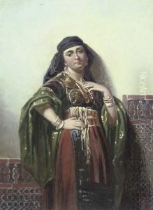 Odalisque With Pearls; Odalisque With Tambourine by Sir John Gilbert