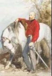 A Soldier Resting With His Horse by Sir John Gilbert
