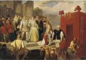 Sir Walter Raleigh Laying Down His Cloak Before Queen Elizabeth I by Sir John Gilbert