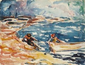 Pulling The Boat Ashore by Selden Connor Gile