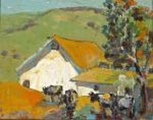 Farmhouse With Grazing Cattle