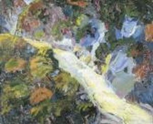 A Waterfall In The Woods by Selden Connor Gile