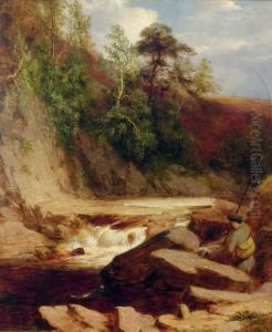 An Angler In A River Landscape thumbnail