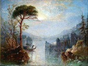 An Italianate River Landscape With Classical Temples