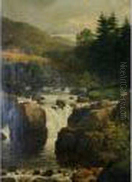 Landscape Scene With A Waterfall - view 1