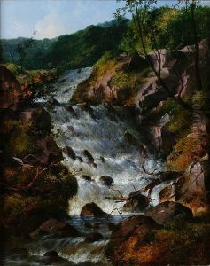 Waterfall, Near Dolgelly, North Wales by Edmund Gill