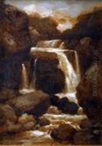 Falls Near Bangor, North Wales And Vale Of Neath, South Wales by Edmund Gill