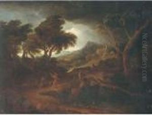 Figures In An Arcadian Landscape by Edmund Gill