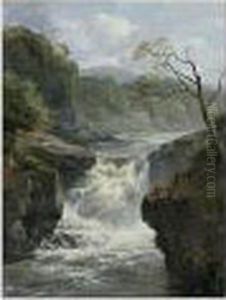 Fall On The Clyde, Cora Linn, Upper Fall by Edmund Gill