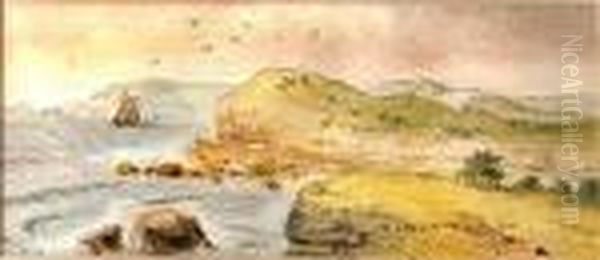 Coastal Scene With Ship - view 1