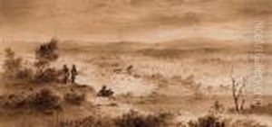 Aborigines In A Northern Landscape, South Australia