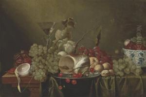 Cherries And A Conch Shell On A Silver Platter by Jan Pauwel Gillemans The Elder