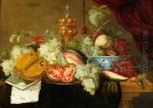 Stilleben Med Viol Och Frukter by Jan Pauwel Gillemans The Elder