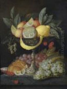 Still Life With Fruits And Cup. by Jan Pauwel Gillemans The Elder