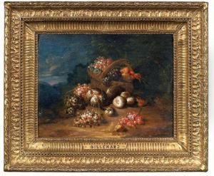 Stillleben Mit Trauben, Melone, Pfirsichen Und Anderen Fruchten by Jan Pauwel Ii Gillemans