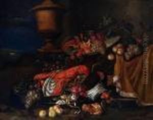 The Younger A Still Life Of Fruit, Lobster, Platters And An Urn