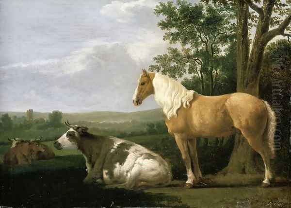 A Horse And Cows In A Landscape - view 1
