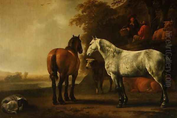 Horses and Cattle in a Landscape - view 1