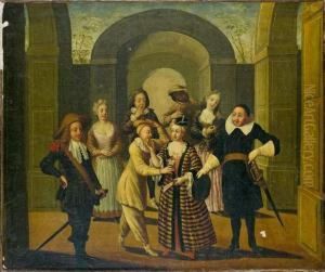 Les Acteurs De La Comedie Italienne by Claude Gillot