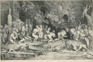 Sorciers Adorant Le Bouc Qui Preside Au Sabbat. by Claude Gillot