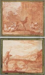 Les Deux Sources (livre Iii,
Fable 7); Et Le Renard Et Le Chat(livre I, Fable 4): Deux Illustrations
Pour Les Fables De Lamotte Les Deux Sources (livre Iii,
Fable 7); Et Le Renard Et Le Chat(livre I, Fable 4): Deux Illustrations
Pour Les Fables De Lamotte
